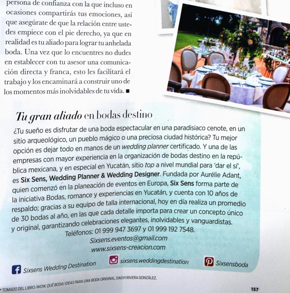 Articulo Six Sens en Vanidades